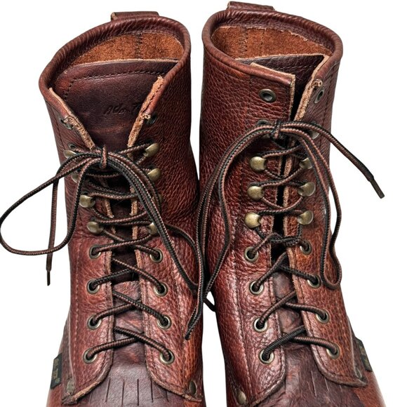 Ad-Tec 1173 Packer Boot Mens Sz 10M Brown Leather Lace Up Workwear Kiltie Logger - Picture 6 of 14